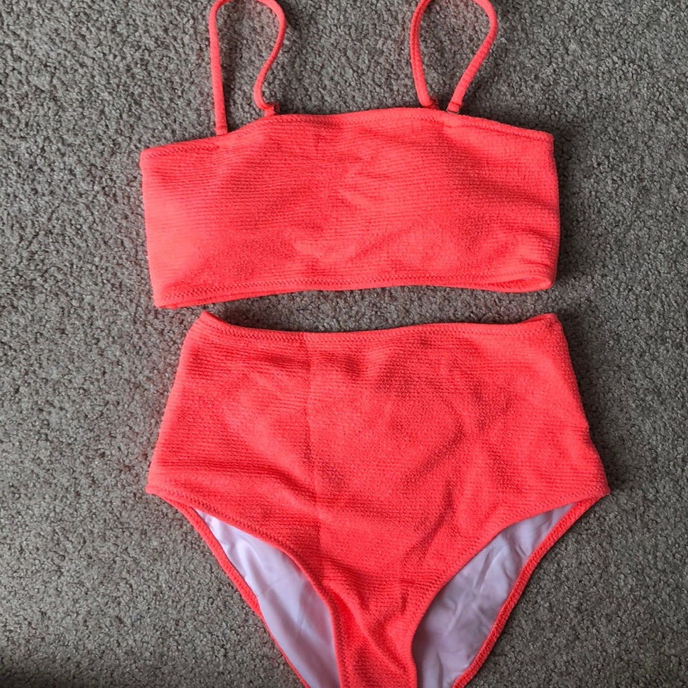 Neon Pink High Waisted Bikini